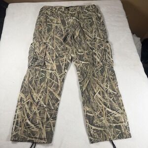 Mossy Oak Pants Mens Large 30 Brown Camo Cargo Hunting Outdoor Drawstring Hem